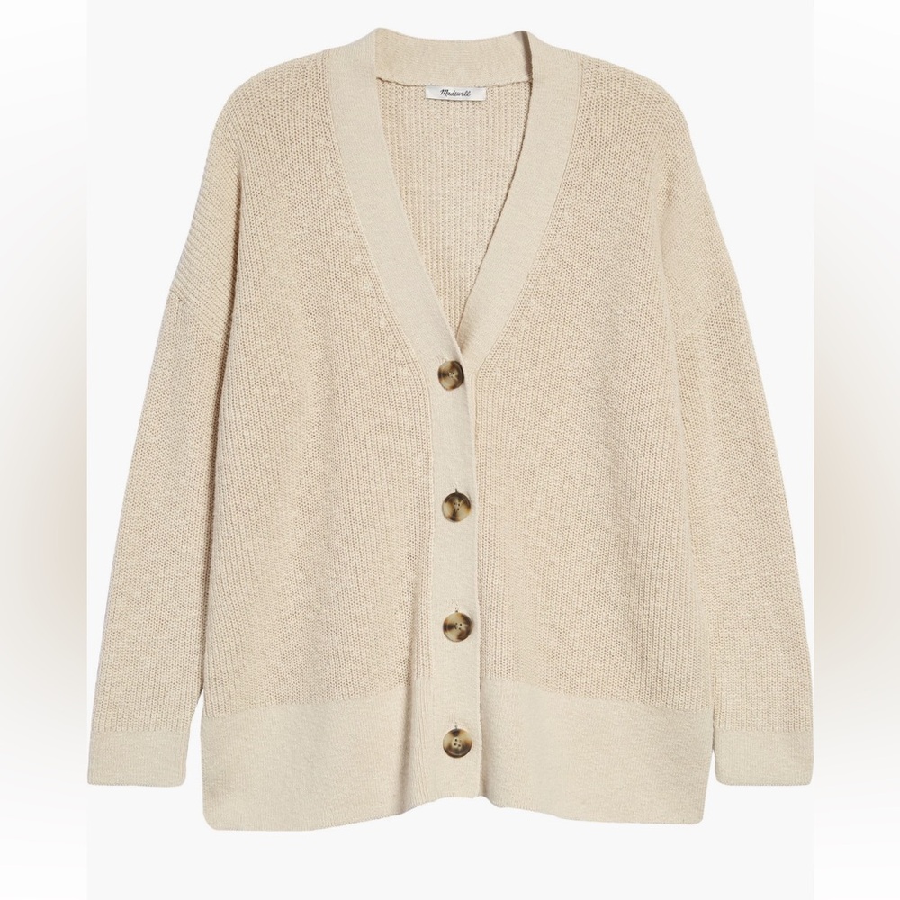 Madewell Beige Button-Up Cardigan